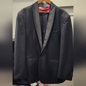 Black Jacket With Matching Red Bow Tie